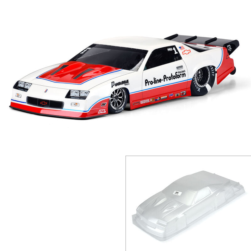 Pro-Line 1/10 1985 Chevrolet Camaro IROC-Z Clear Body: Drag Car