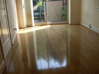 Restored Laminate floor after treatment 