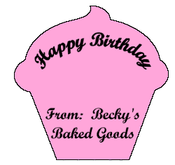 Pink Cupcake with Happy Birthday