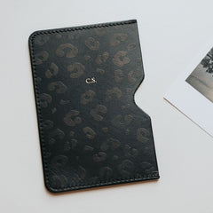 personalised black leopard print passport holder create gift love