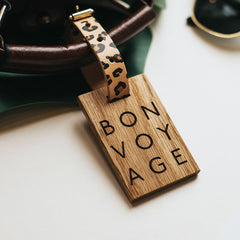 personalised wooden luggage tag bon voyage create gift love