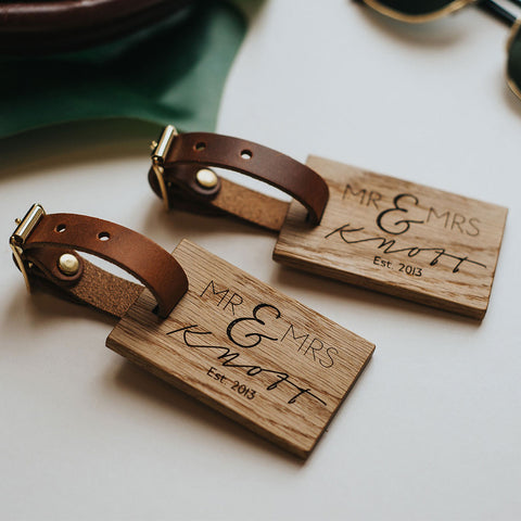 personalised wooden luggage tag wedding create gift love