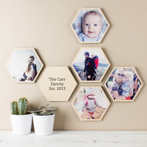 personalised-photo-hexagon-wall-art-set