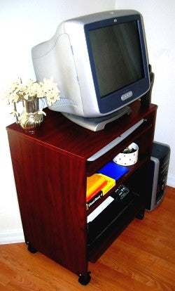 s2326-24" small computer desk with sliding keyboard shelf, mouse-tray and printer shelf