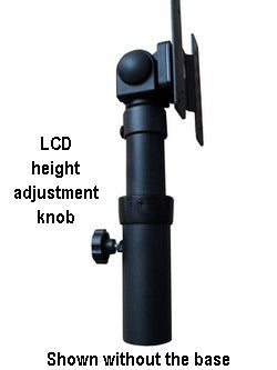 Easily adjust the monitor's height on the desk stand with the knob