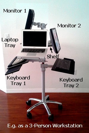 Customizable Pole Computer Desk dvc02-byo build your own pole computer desk