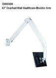 63" long Hospital Wall Monitor Arm for over-the bed use