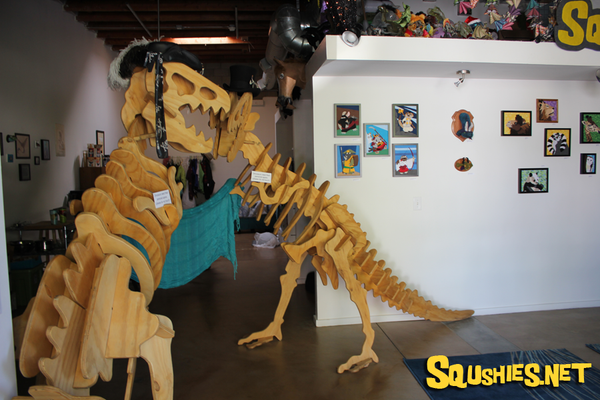 Squshies Giant Wooden Dinosaurs and Gallery Display