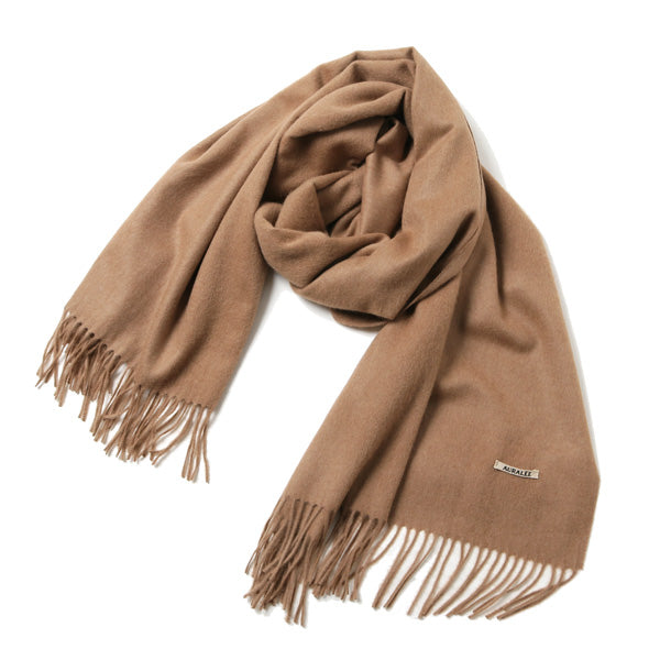 無地・新色登場！ auralee BABY CAMELHAIR WIDE STOLE #CAMEL - 通販