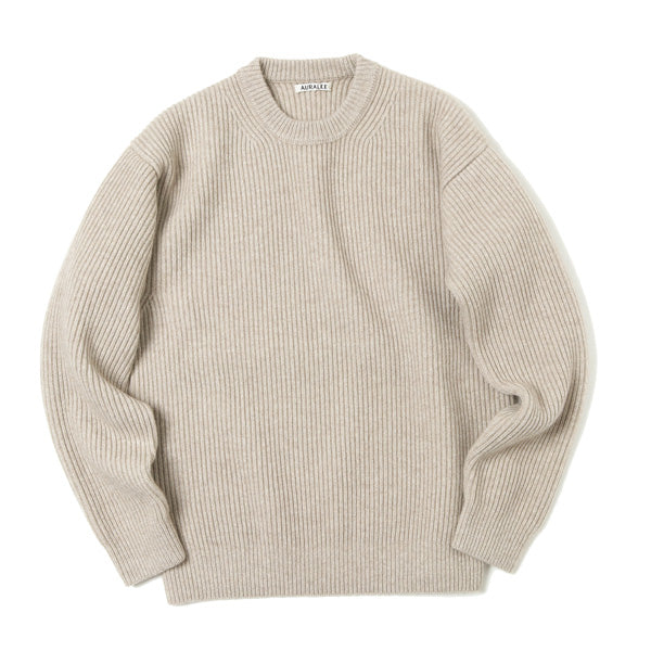 AURALEE CASHMERE WOOL RIB KNIT BIG P/O | vuzelia.com