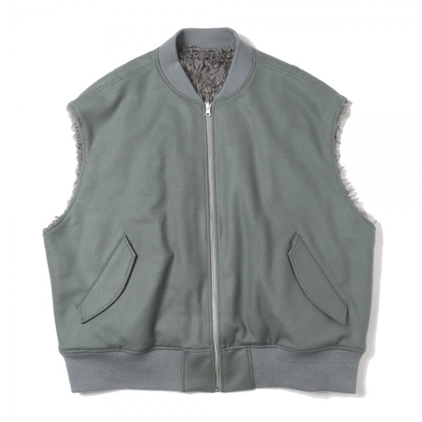 クーポン利用 URU WOOL PONCH ZIP UP VEST CHARCOAL 22FW - 通販