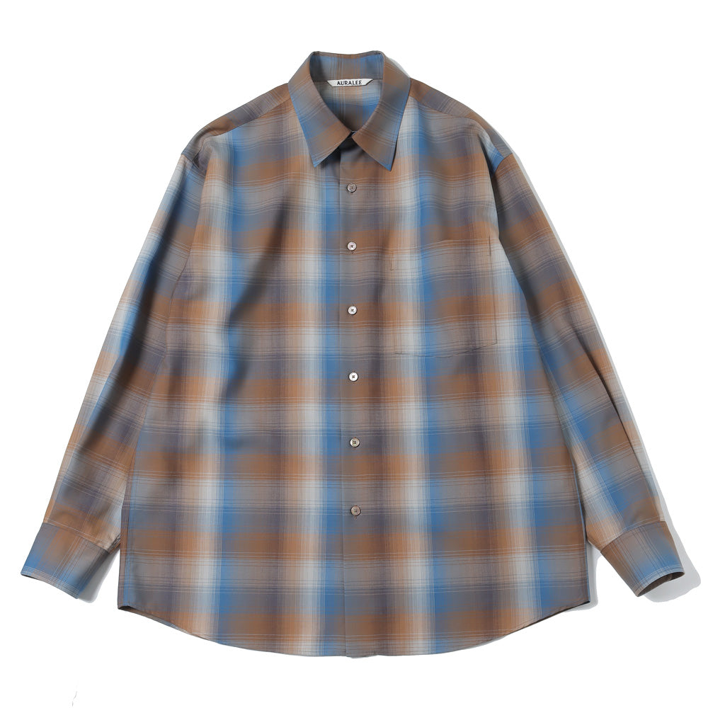 AURALEE(オーラリー)】SUPER LIGHT WOOL CHECK SHIRT (A23SS01LC