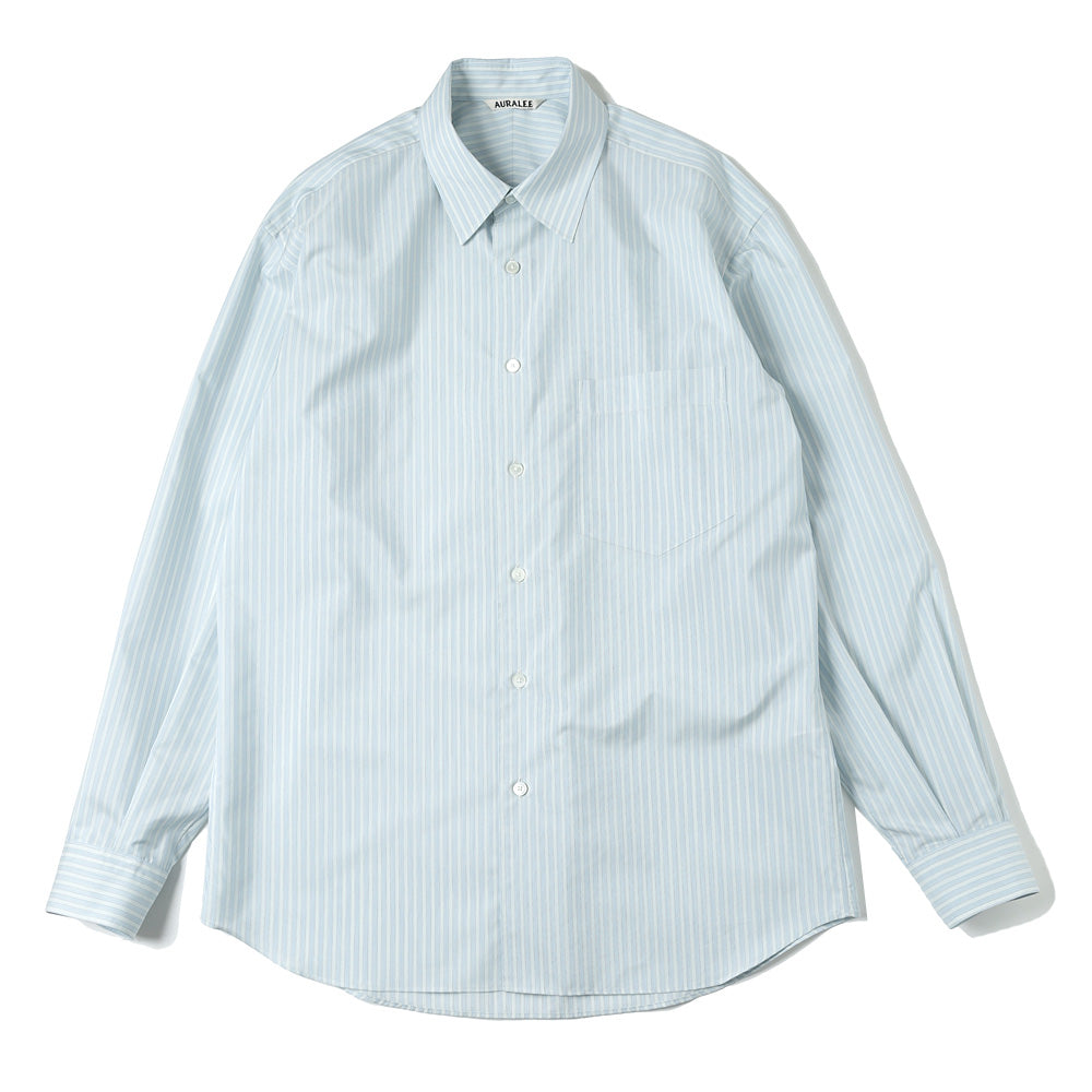 AURALEE） FINX POLYESTER STRIPE SHIRT (A23SS02PS) | AURALEE