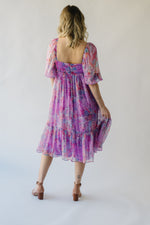 The Perkes Floral Babydoll Dress in Berry Multi