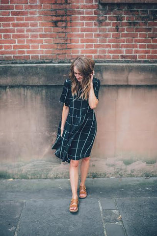 The black grid dress by Piper & Scoot