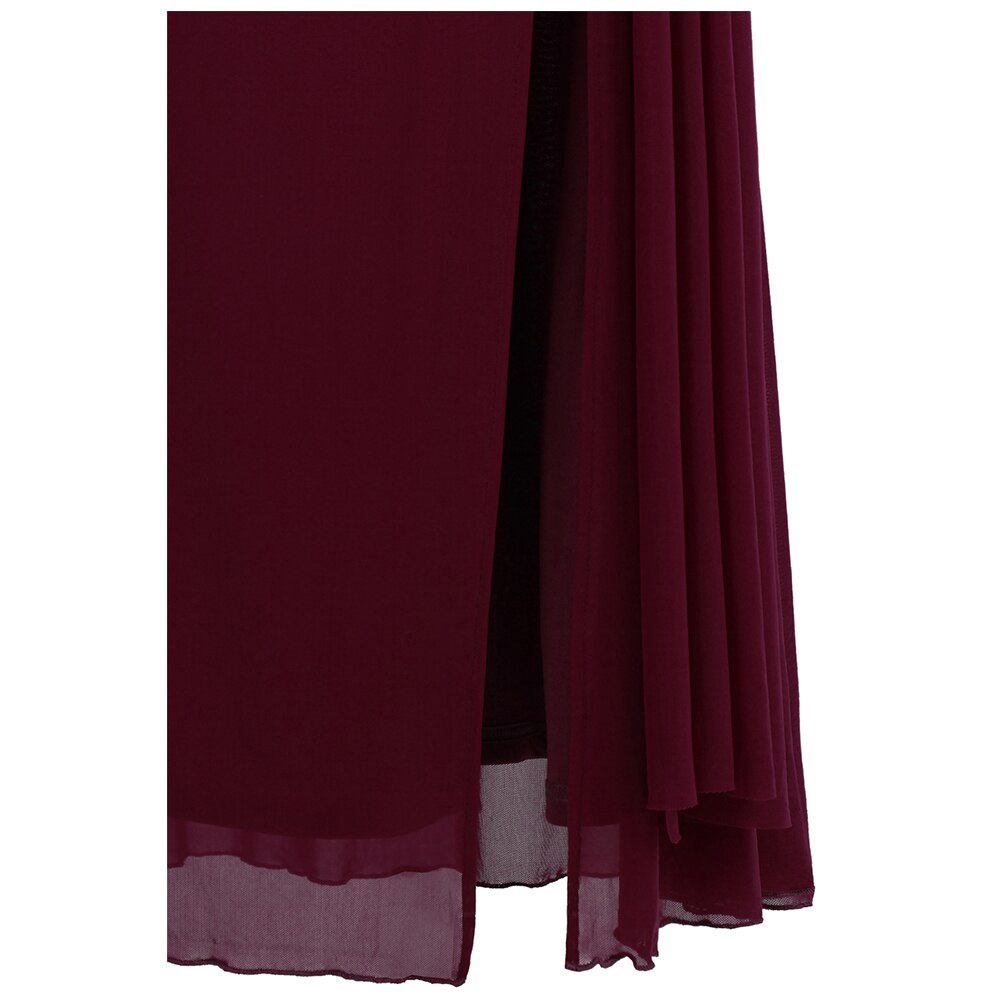Angel-Fashions Women's One Shoulder Evening Dress Long Pleated Beading Formal Party Gown Wine Red 411 - Angel Fashion