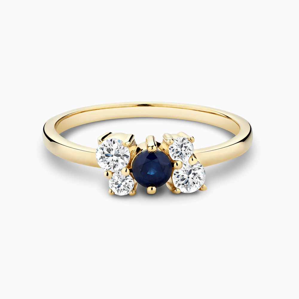 18k YG blue sapphire ring-