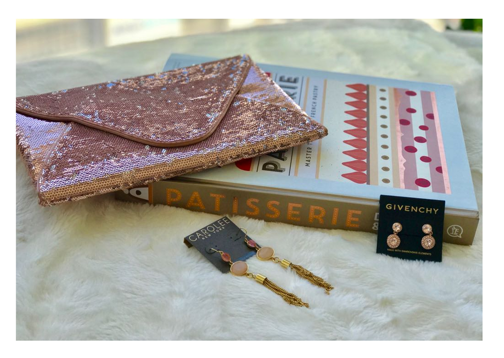 Pink Sequin Envelope Clutch 