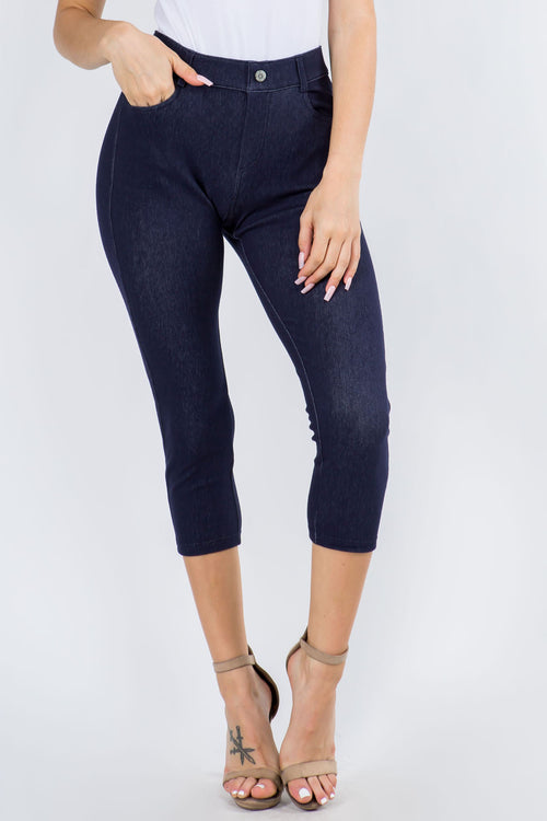 High-Rise Capri 5-Pocket Jeggings