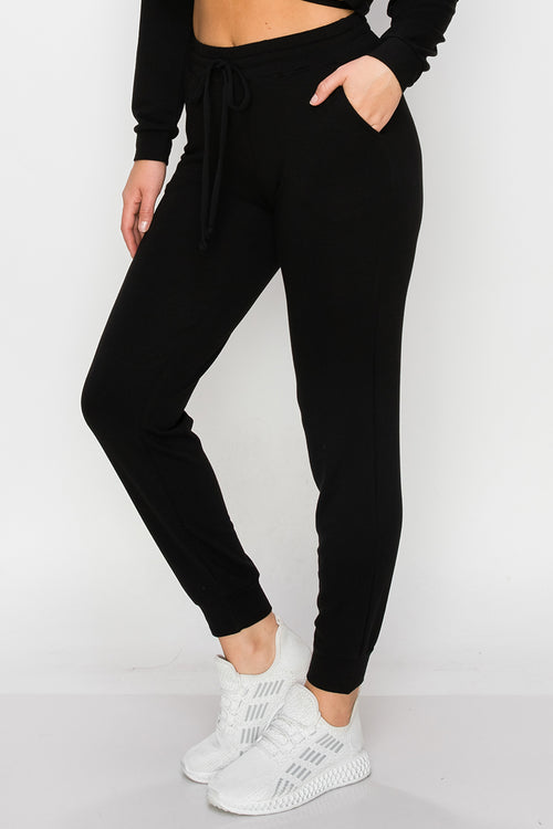 Basic High Waisted Drawstring Joggers