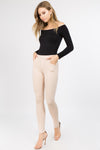 dusty mauve camel skinny slacks for women 