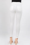 white high rise ponte pants