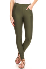 taupe green ponte pants