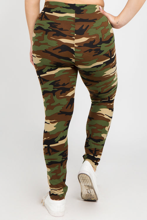 camo print leggings for plus size women