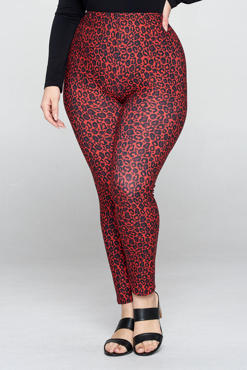 Plus Size Soft Leopard Print Leggings