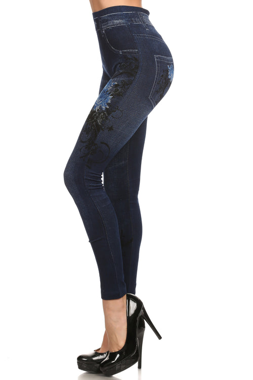 The Christiana Faux Denim Legging katambra