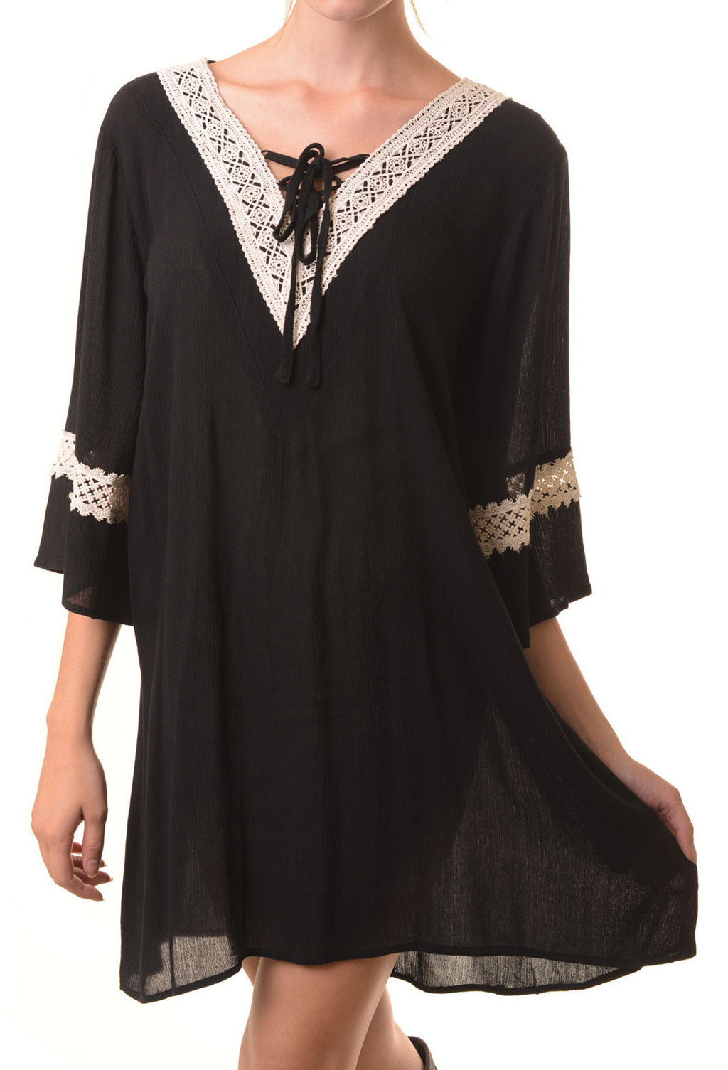 Bohemian Chiffon Bell Sleeve Dress Umgee