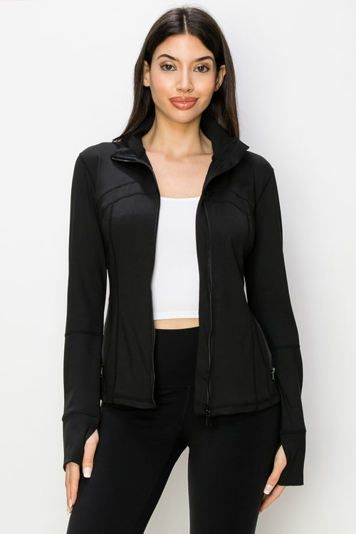 Fitted Performance Zip Up Active Jacket