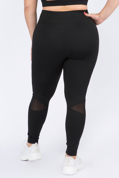 Plus Size Hit or Mesh Active Leggings with Pocket – ICONOFLASH