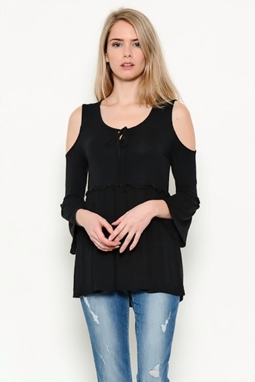 Daydreaming About You Cold Shoulder Peplum Top katambra