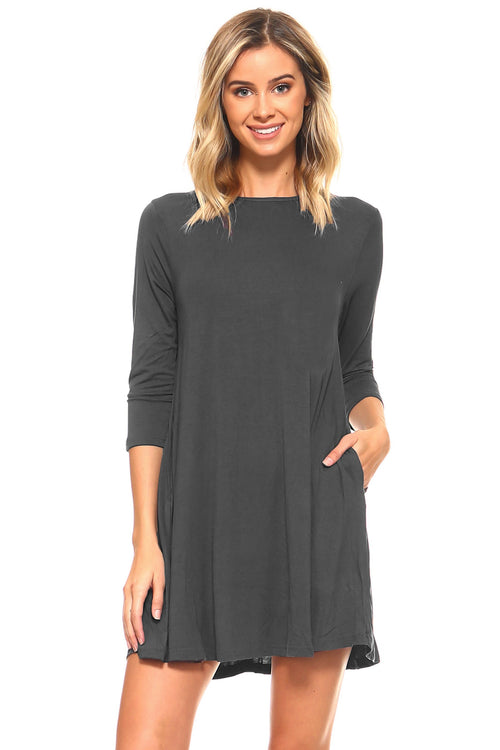 Endless Possibilities ¾-Sleeve Swing Dress katambra