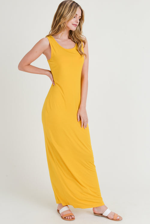 yellow tank maxi dress