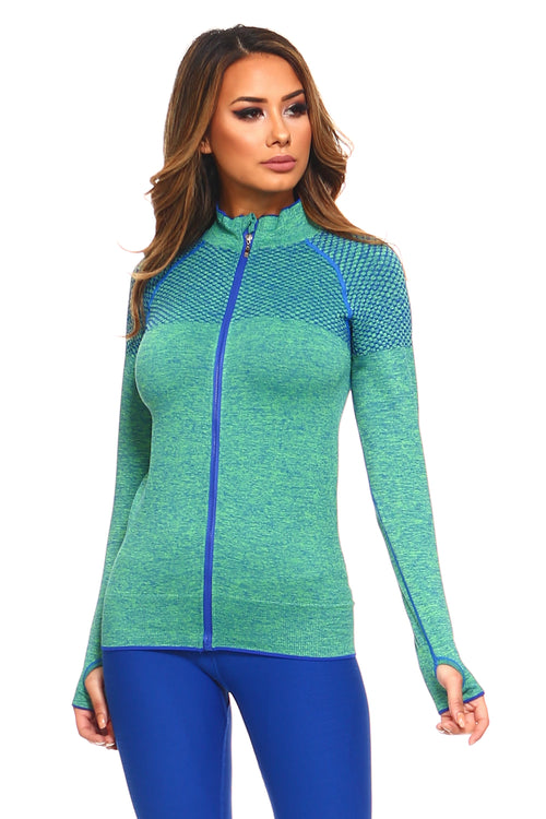 Active Mesh Zip Up Seamless Jacket katambra