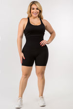 Plus Size Compression Biker Shorts with French Terry Lining