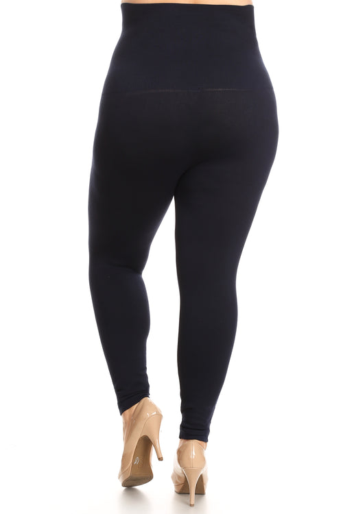 Plus Size French Terry Compression Fleece Lined Leggings katambra