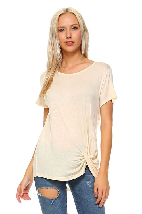 What A Twist Knotted Hem Tunic Top katambra