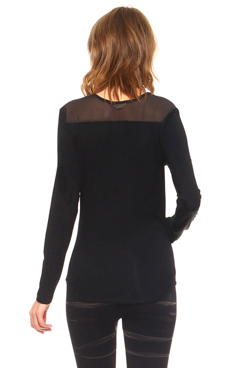 Show Some Mesh Long Sleeve Knit Top katambra