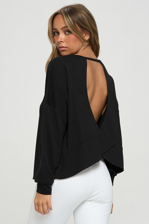 Cardio Cutout Open Back Long Sleeve Top