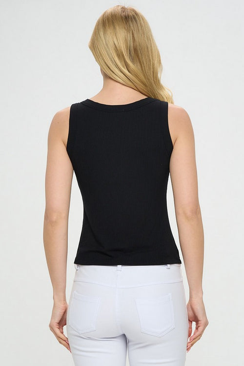 Ribbed Seamless Scoop Neck Tank