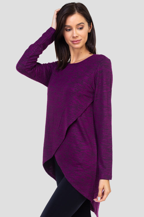 Surplice Wrap Tunic Sweater Top