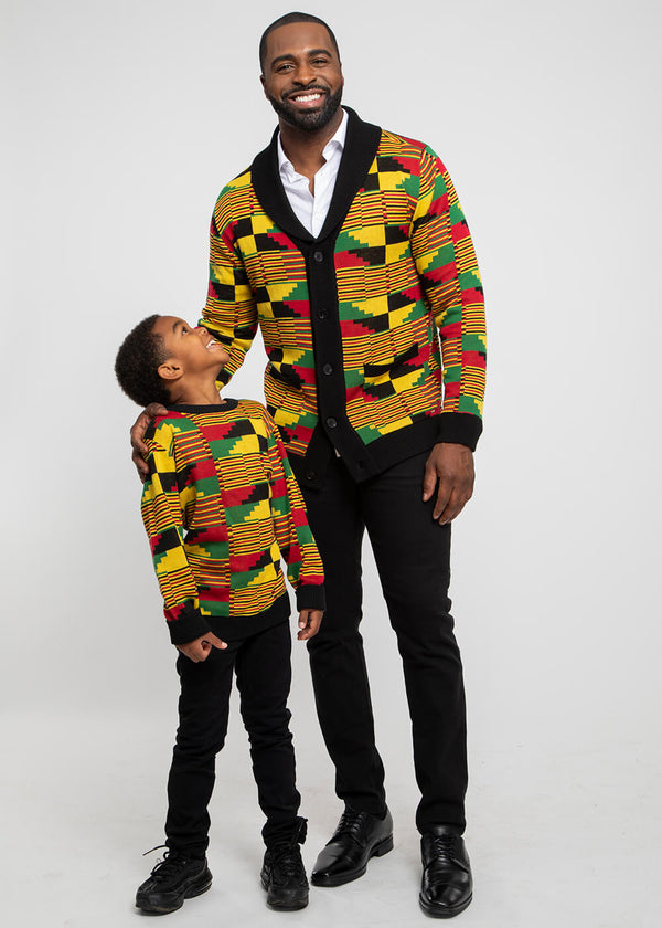 Oma Kid's African Print Sweater (Yellow Red Kente) - Clearance