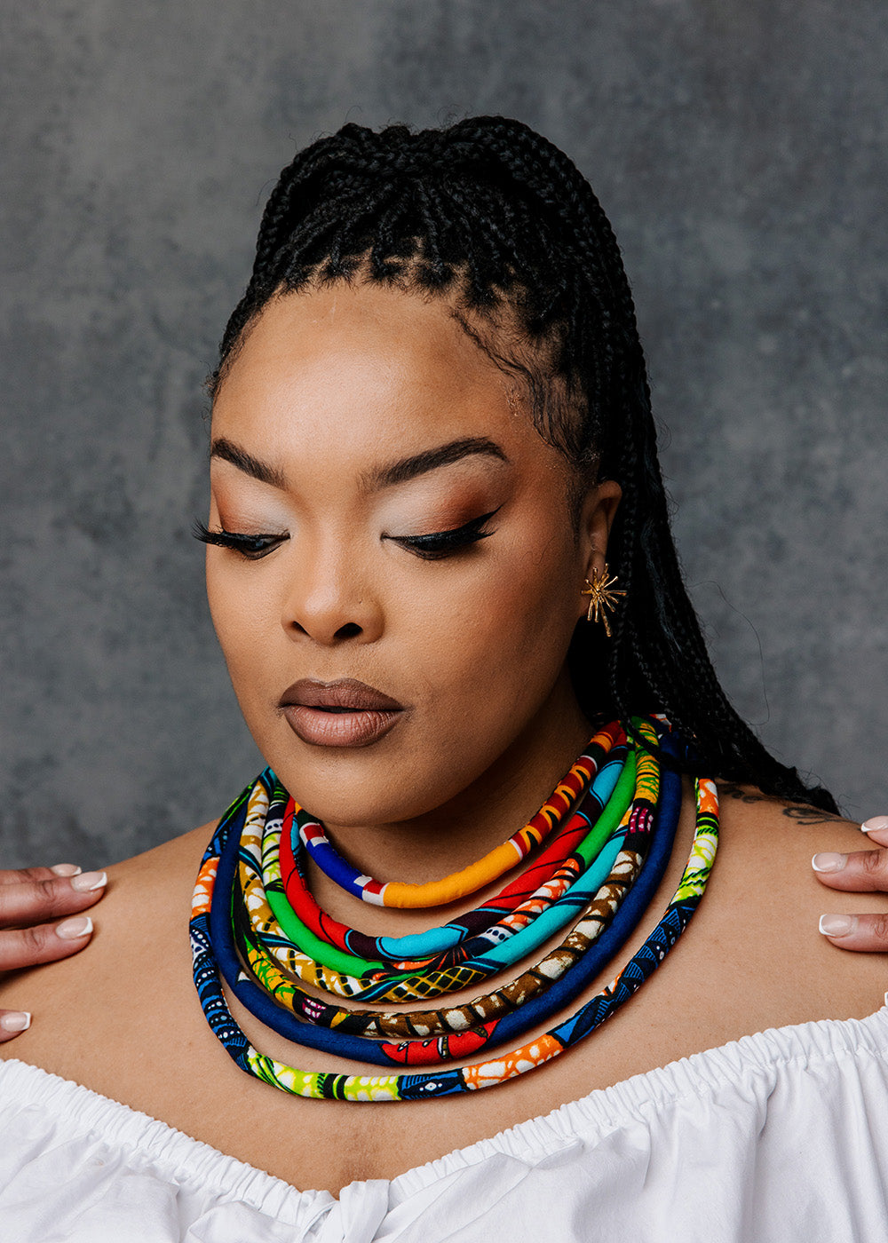 Bisa Women's African Print Necklace Mixed Tribal Prints – D'IYANU