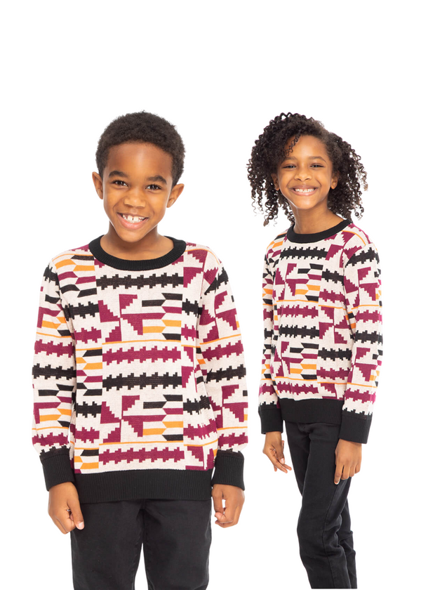 Oma Kid's African Print Sweater (Peach Kente) - Clearance