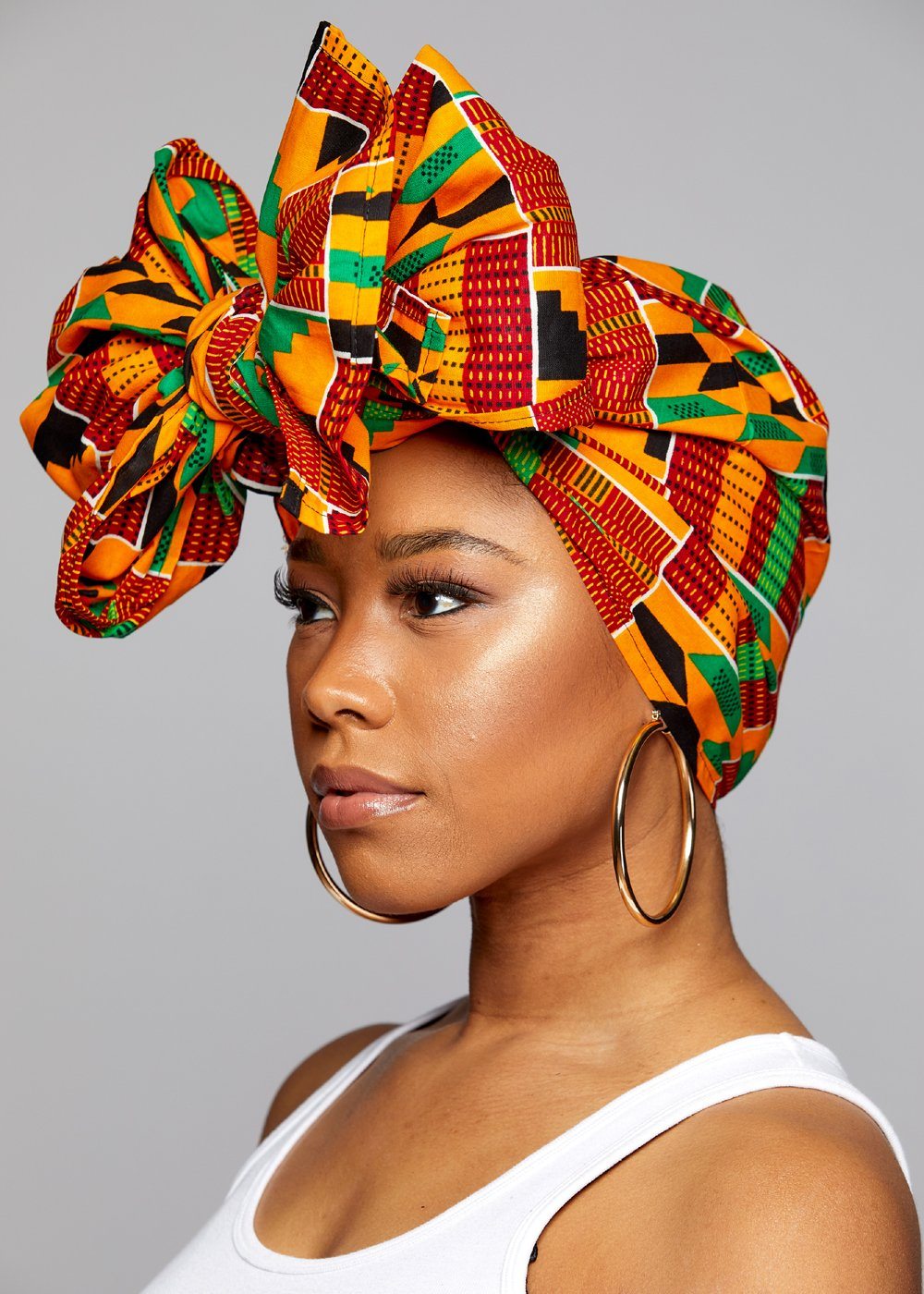 Blue And Orange Headwrap;African Headwrap; African Clothing; African Fabric 