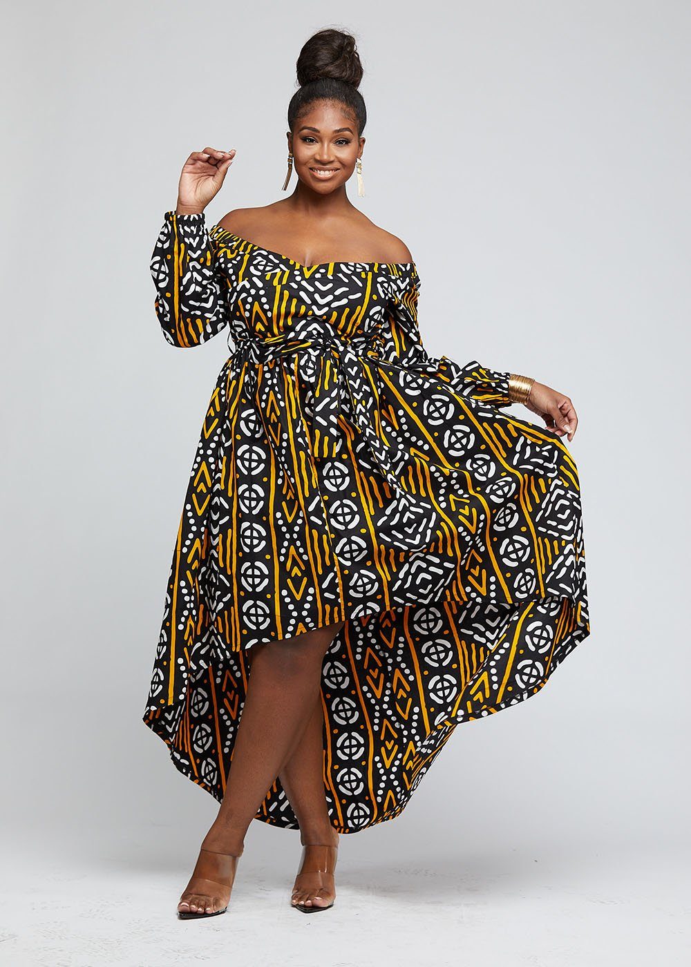 off shoulder dresses african print