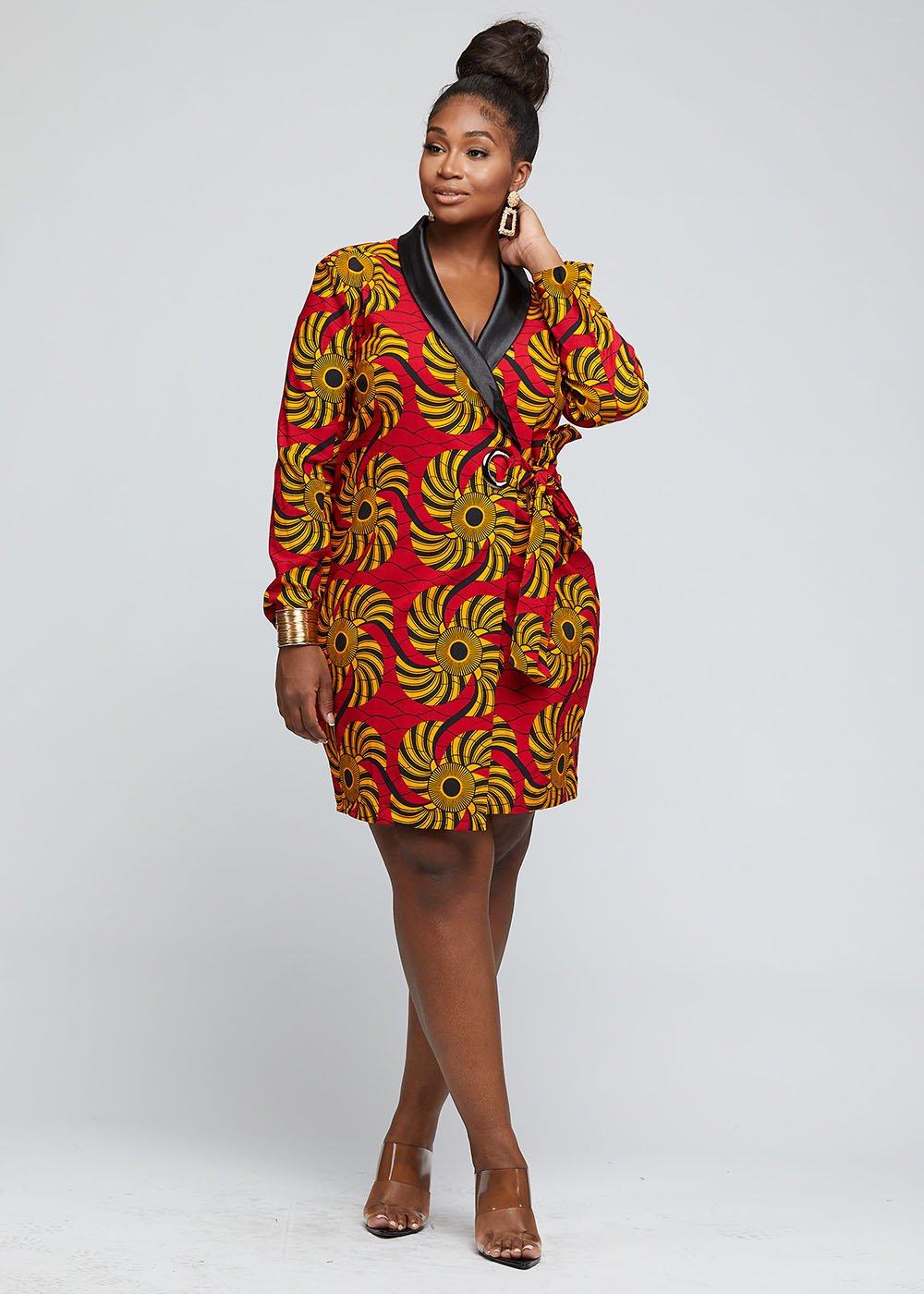 african wrap around dress